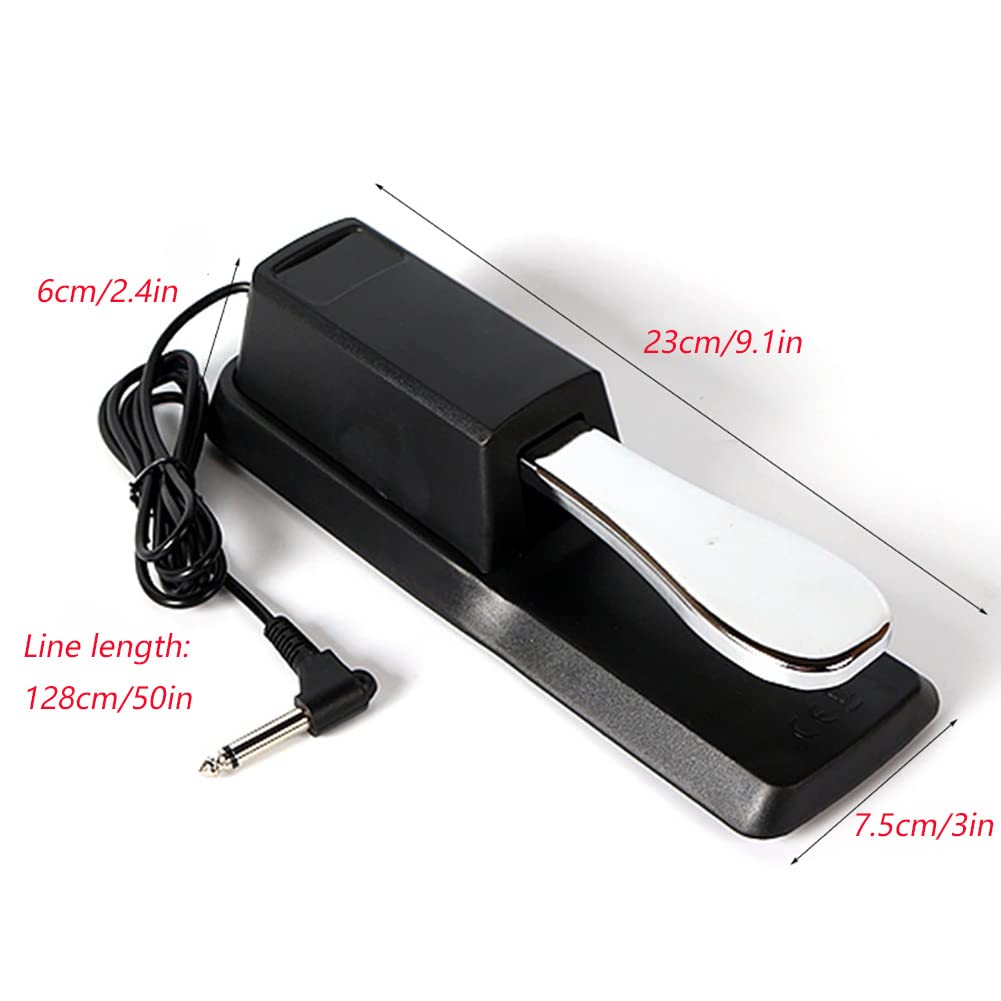 Alnicov Electronic Keyboards Sustain Pedal，Universal Foot Pedal with Polarity Switch，for Electronic Keyboards，Digital Piano