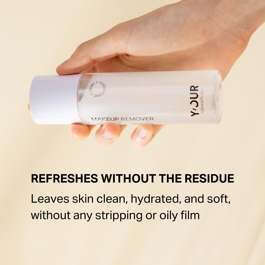 Y'OUR Soothing Micellar Cleansing Water: Waterproof Makeup Remover for Eyes & Lips. Hydrating Oil Control with Aloe Vera, Sensitive Skin, Permanent Lip Stain Remover