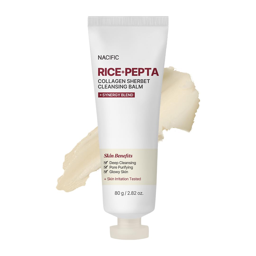 NACIFIC Rice Pepta Collagen Sherbet Cleansing Balm 2.82oz. 80g Makeup Remover Korean Skincare Deep Face Cleanser Pore Purifying Non greasy