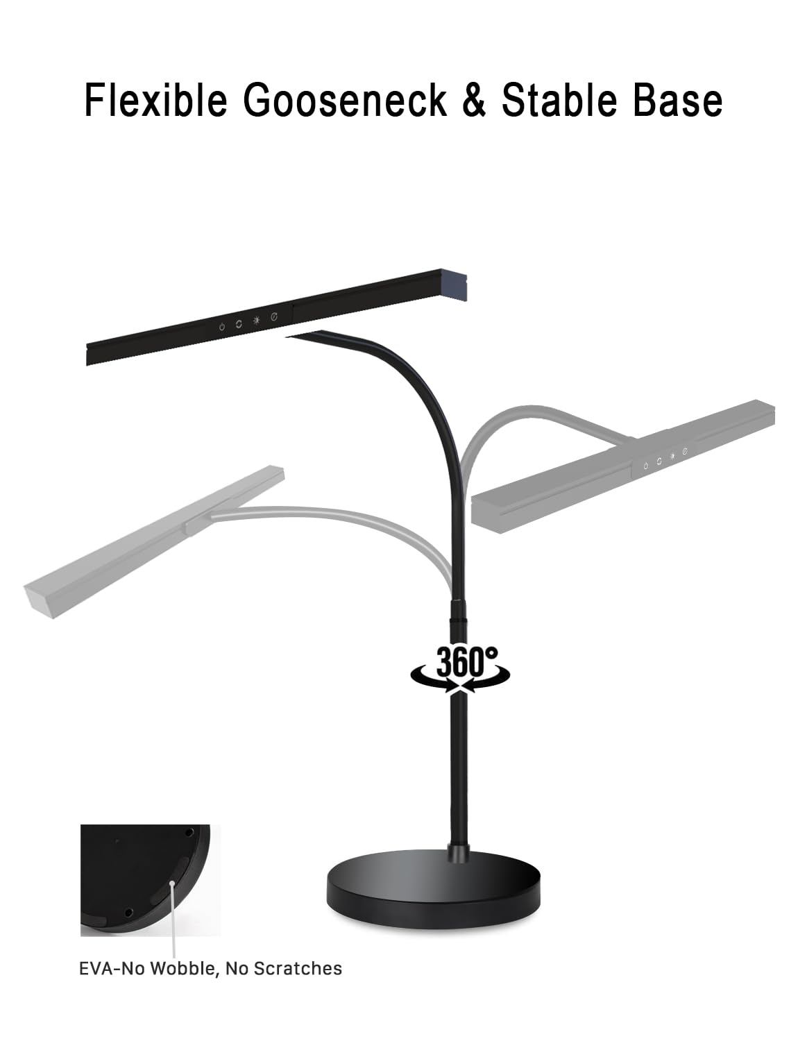 Piano Light for Upright Piano,Wide Illumination Covering Music Sheet 88 Key LED Piano Lamp for Grand/Digital Pianos,Dimmable Desk Lamp 3 Color Modes,Gooseneck,Timer,Eye Care Music Stand Light Black