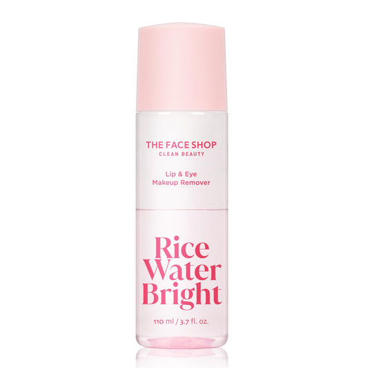 The Face Shop Rice Water Bright Lip & Eye Makeup Remover, Gentle for Sensitive Eyes, Makeup Remover for Eye Makeup & Lipstick, Hydrating, with Rice Active Complex™, 3.7 fl. oz.