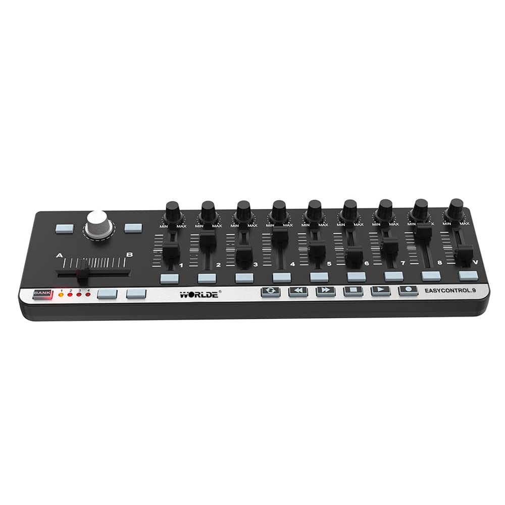 Btuty USB MIDI Controller with 9 Faders 9 Knobs for Music Production