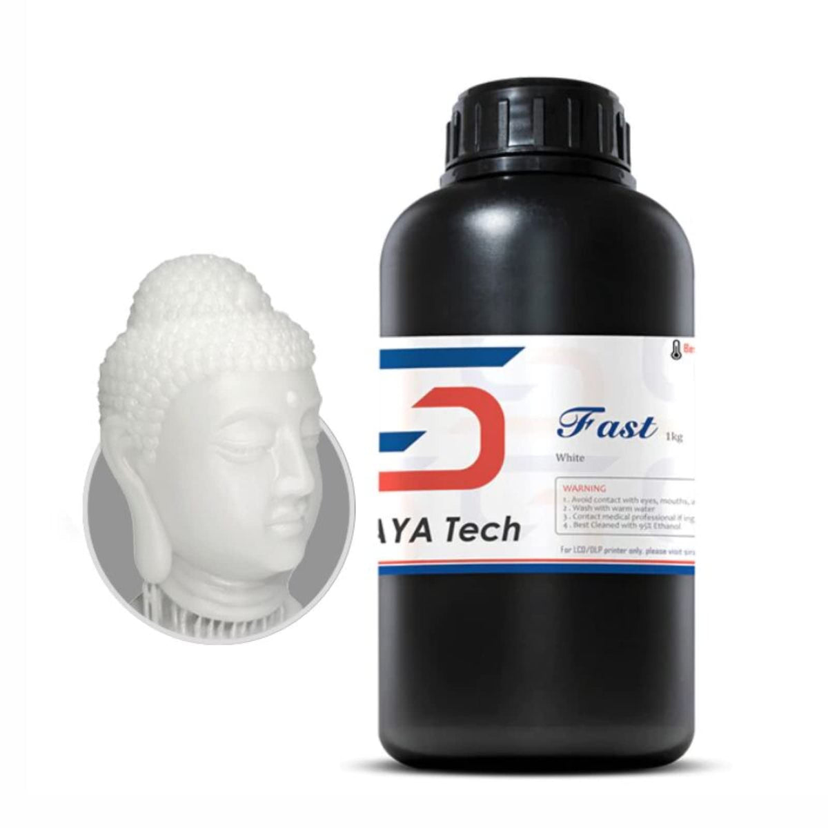 Siraya Tech Fast ABS-Like 3D Printer Resin 405nm UV-Curing Non-Brittle High Precision 3D Printing Liquid Standard Photopolymer Resin for LCD DLP 3D Printing 8K Capable (White, 1kg)