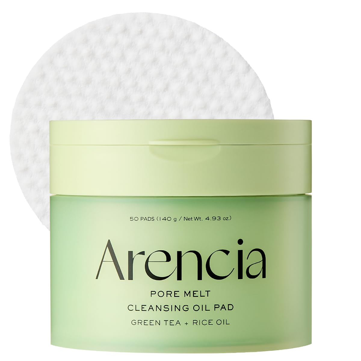 Arencia Pore Melt Cleansing Oil Pad, Easy Makeup Removing with Cleansing Wipes with Green Tea, Rice, Ceramide, 50 Pads