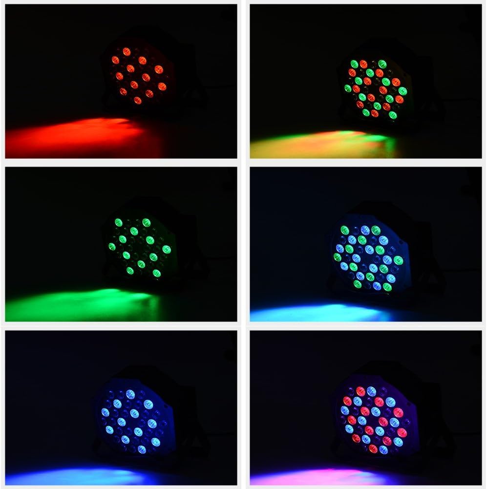 Litake DJ Par Lights, RGB 36 LED Stage Lights Sound Activated,Remote & DMX Controlled LED Uplights,7 Modes Uplighting for Dance Party Church Wedding Birthday Holiday Music Show-2 Pack