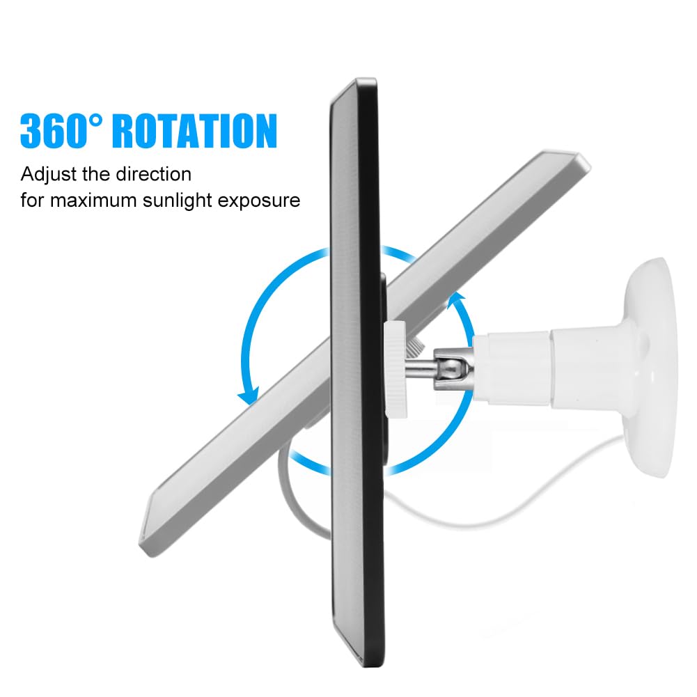 OUGETHER Solar Panel for Ring Doorbell, 5W Solar Panel Camera Charger Cable