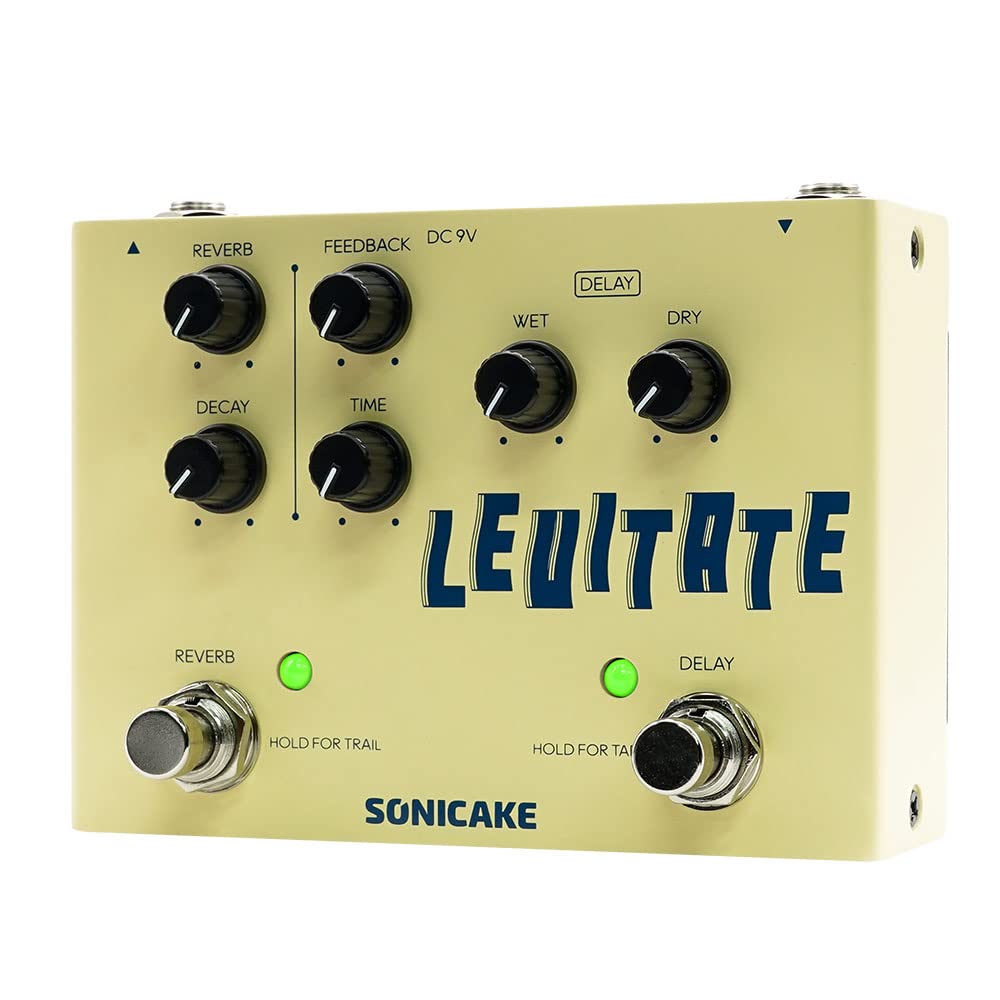 SONICAKE Delay Reverb 2 in 1 Guitar Effects Pedal - Levitate