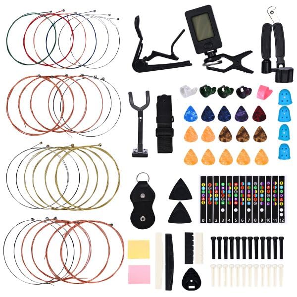 Moomuto 88PCS Acoustic Guitar Accessories Kit,All-in-One Starter Set