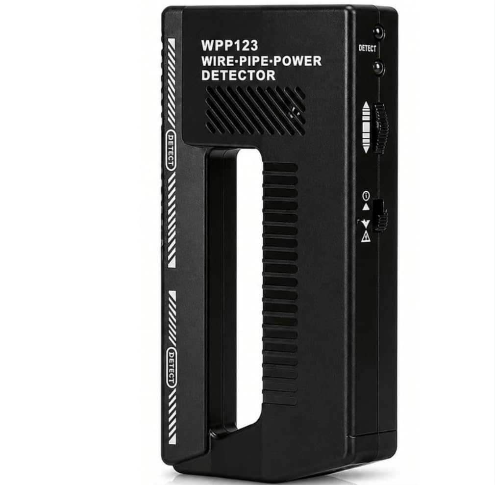WPP123 Wire & Pipe Detector – Handheld Metal & Live AC Wire Scanner for Drywall with Sensitivity Control