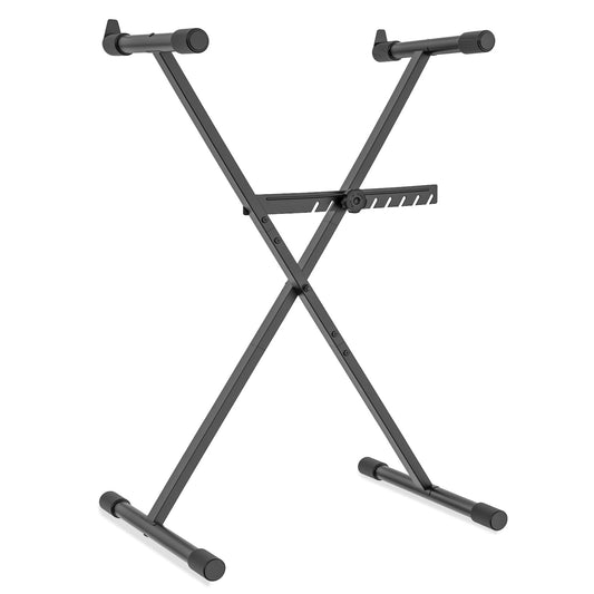 GLEAM Keyboard Stand - Digital Piano Stand, Single X Style, Black (Capacity: 100 lb)