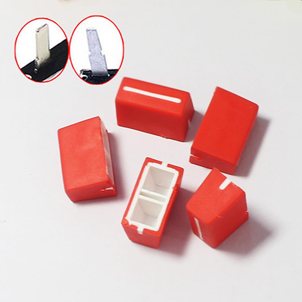 WXYINSPAS 5pcs Universal Fader Knobs Replacement Fader Cap Slider for DJ Controller Mixer Console Pioneer Pioneer DJM、DDJ、XDJ, Denon Numark AKAI RANE VESTAX (Universal Red Hats)