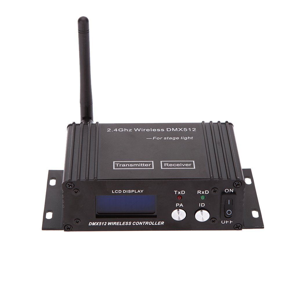 CaalLogt DMX512 Controller 2.4G Wireless Controller Transmitter Receiver LCD Display Power Adjustable Lighting Repeater Controller 16 Groups ID Coding for Party DJ Show Club Stage Disco Stage Light