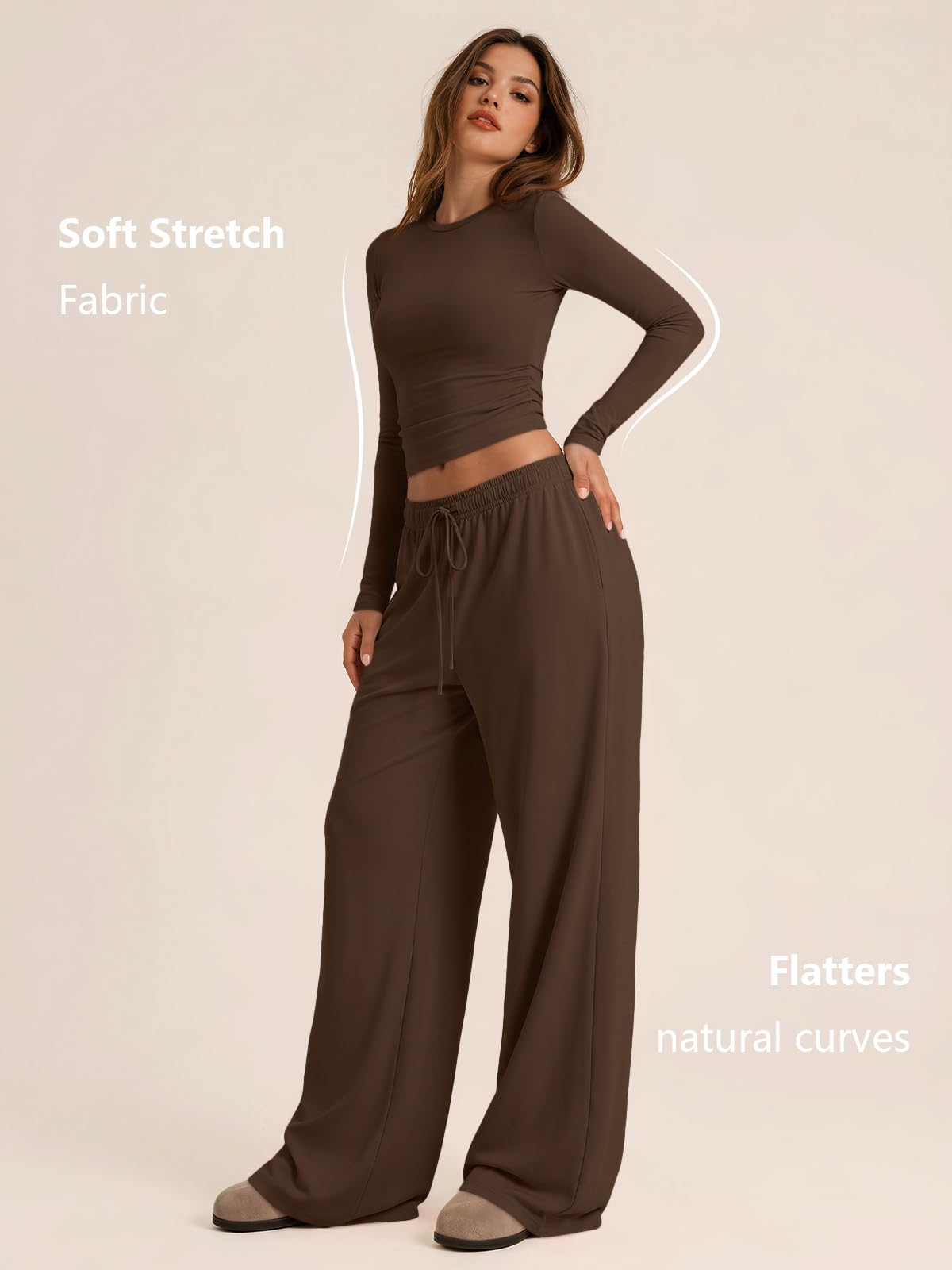 Trendy Queen Women's 2 Piece 2026 Fall Fashion Lounge Set with Pockets