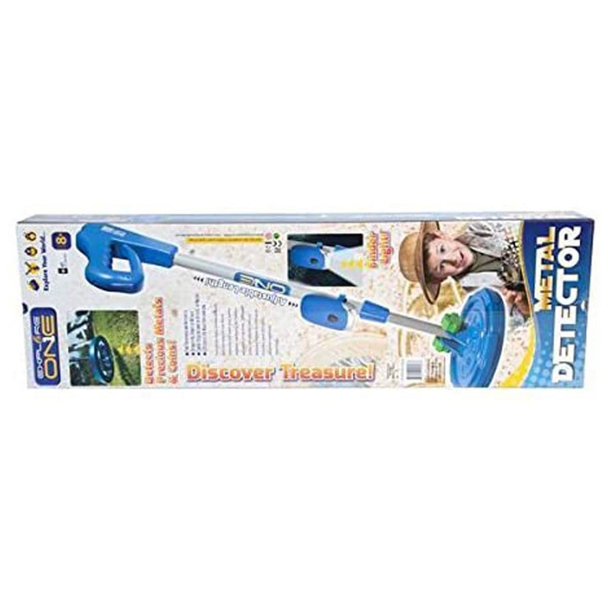 ExploreOne Metal Detector for Kids | Water Resistant, Light Weight, Adjustable Junior Metal Detector | Blue