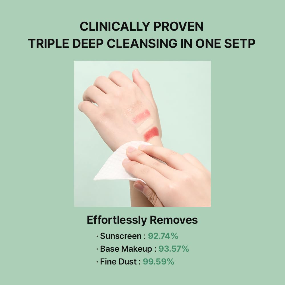NEEDLY Mild Cleansing Pad, Makeup Remover for Sensitive Skin (60 Pads), Triple Deep Cleansing, Barrier Care with Only Two Surfactants & Panthenol, Extra-Large Soft Vegan Pad, Korean Skincare