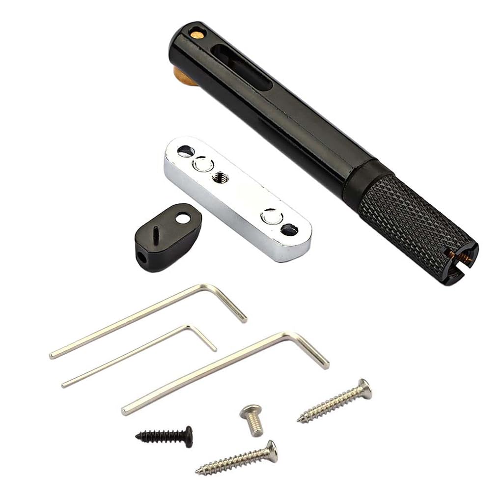 RuiJOTWAT Single Set Saddle Headless Electric Guitar Bridge Tailpiece With Wrench For Headless Electric Guitar Black