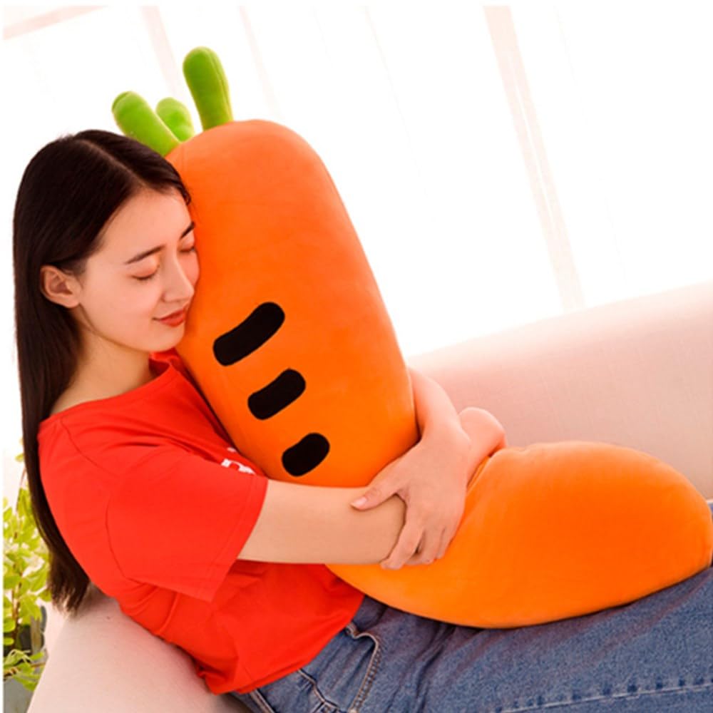 OUKEYI Carrot Hugging Pillow, Cute Carrot Plush Toy, Soft Carrot Doll for Kids, Unisex, Orange, 23.6 Inch