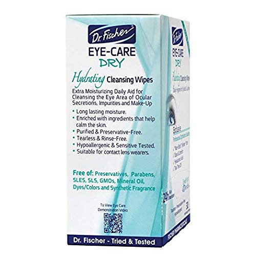 Dr. Fischer Tea Tree Eyelid Wipes - Gentle Eye Wipes for Everyday Eye Cleansing and Hypoallergenic Makeup Remover