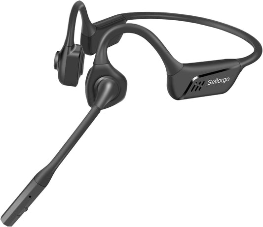 Trucker Bluetooth Headset with DSP Noise Cancelling Microphone, Open Ear Headphones for Calling, Bluetooth 5.3 Wireless Headset with Mute Button for Computer Work, 16H Playtime