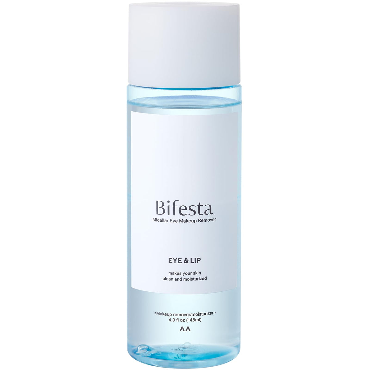 Bifesta Eye & Lip Micellar Makeup Remover 4.9 fl oz (145ml) – Dual-Phase Waterproof Makeup Remover, Non-Greasy, Fragrance-Free by MANDOM, Made in Japan