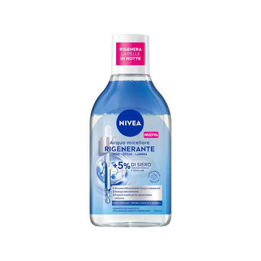 NIVEA Regenerating Serum Infused Micellar Water 400 ml (13.53 fl oz) – Micellar Cleanser with Amino Acid – Gentle Daily Face Cleanser & Makeup Remover – No-Rinse Formula – Suitable for Sensitive Skin
