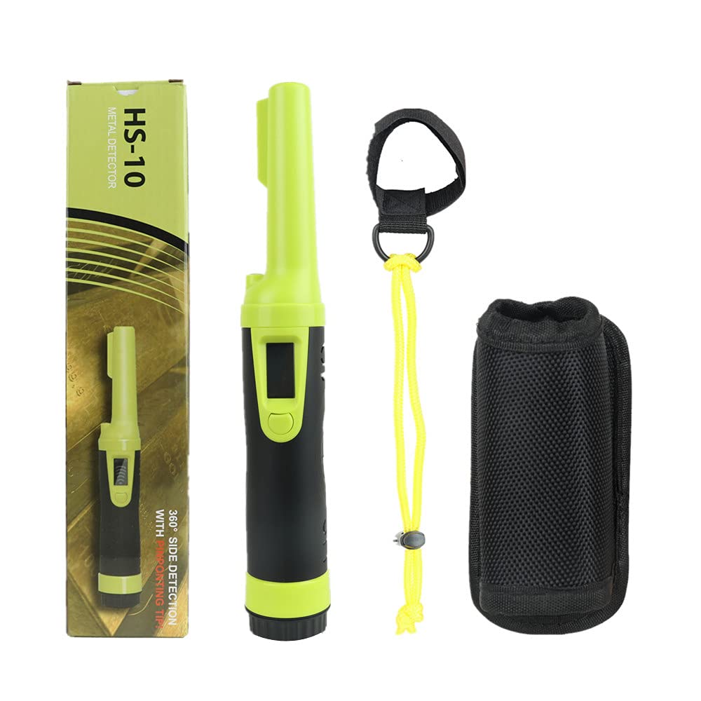 Fully Waterproof LCD Display Pinpointing Gold Metal Detector with LED Flashlight,360 Degree Searching Pinpointer,IP68 Underwater to 3m/9.8feet Treasure Hunter for Adults and Kids, Three Modes,Green