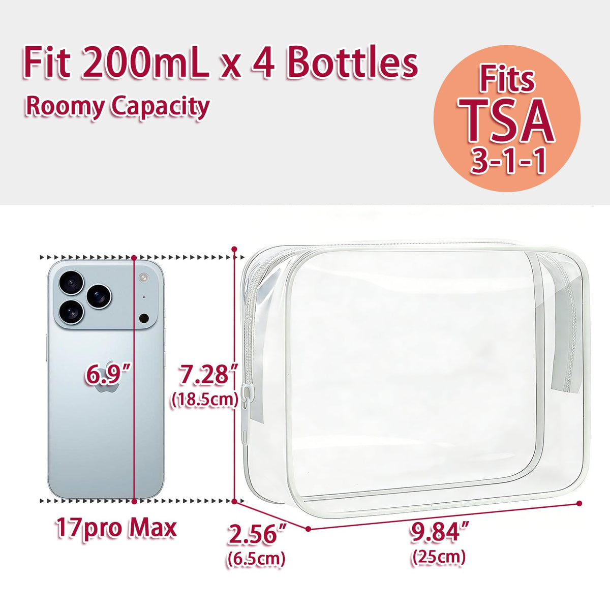 6 Pcs Large Clear Makeup Bags, TSA Approved Toiletry Bags for Travel, Waterproof Clear Pouches with Zipper, Plastic Cosmetic Organizer Case for Women Men Vacation Bathroom Essentials (White Large) - thewildfolk 6 Pcs Large Clear Makeup Bags, TSA Approved Toiletry Bags for Travel, Waterproof Clear Pouches with Zipper, Plastic Cosmetic Organizer Case for Women Men Vacation Bathroom Essentials (White Large)