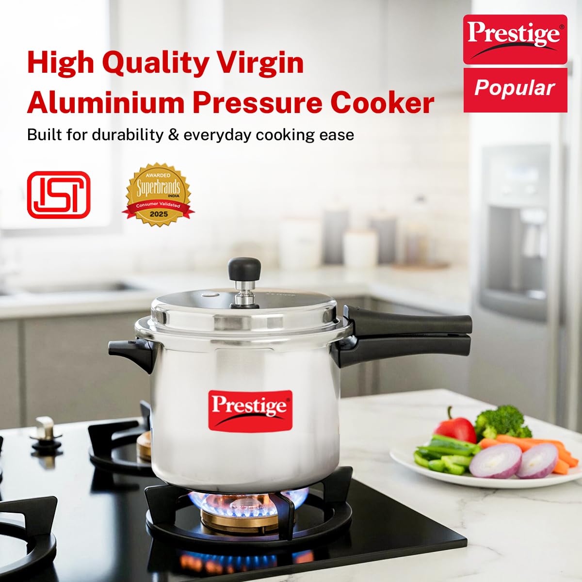 Prestige Popular Aluminum Pressure Cooker