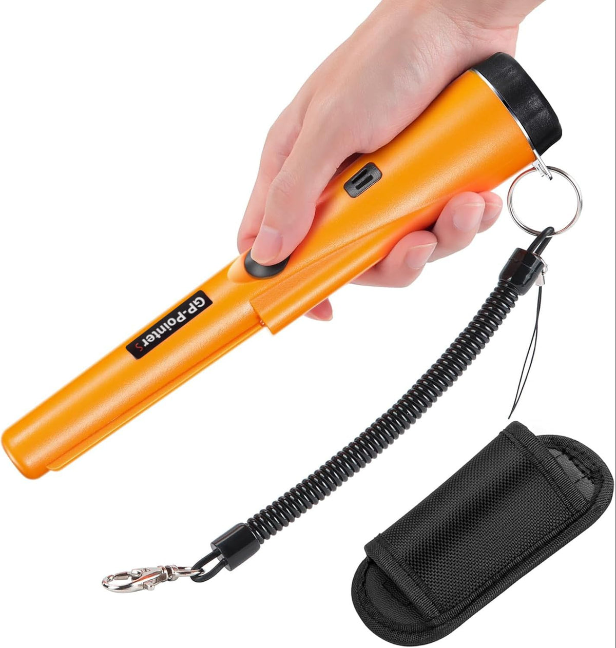 JYVY Power Pro GP-Pointers Metal Detector Pinpointer – Waterproof 360° High Accuracy Search Probe for Treasure Hunting, Professional Handheld Pinpointer Wand, with 9V Battery (Space Black)