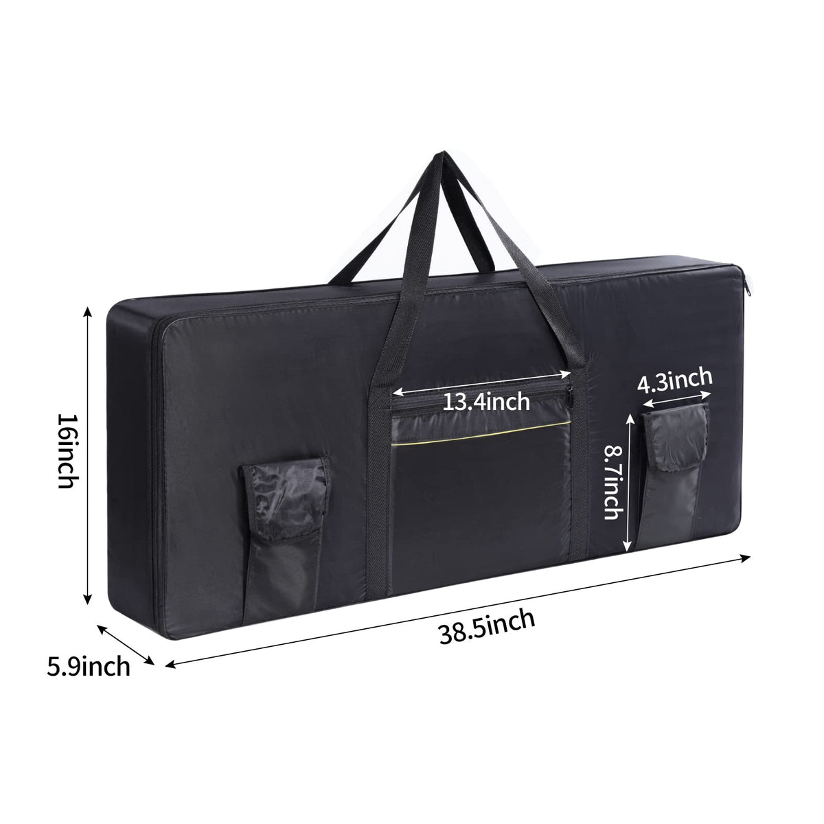Monkeysell 61 Key Keyboard Bag 3 Storage Pockets 420D Oxford cloth