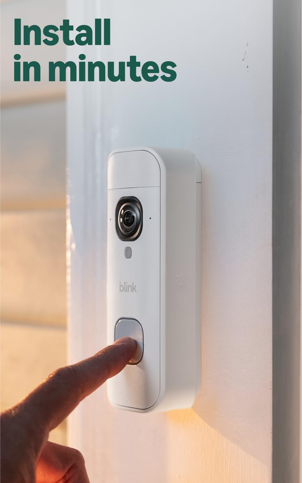 Blink Battery Doorbell 2K+ (newest model) — Wireless video doorbell, 2K video resolution, enhanced audio. Sync Module Core included – System (White)