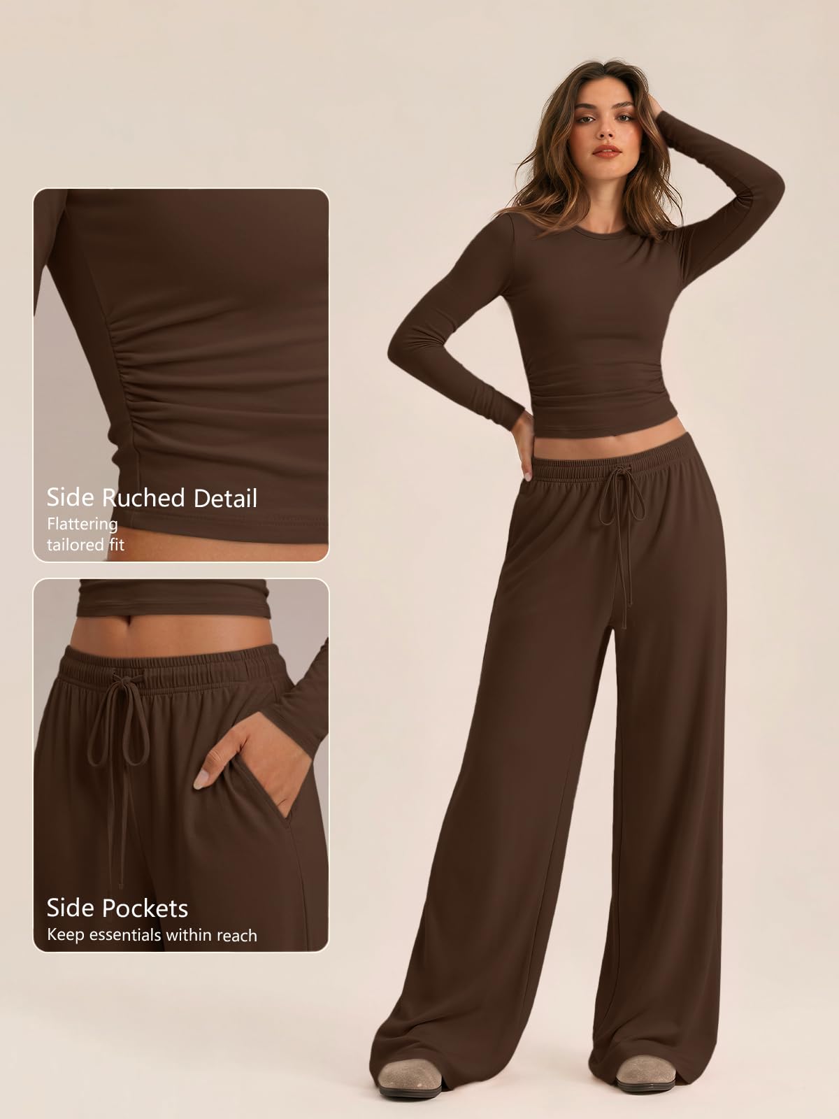 Trendy Queen Women's 2 Piece 2026 Fall Fashion Lounge Set with Pockets