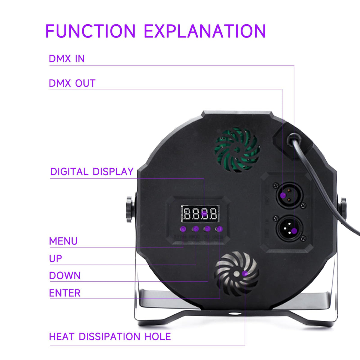 36W RGB LED DJ Stage Par Lights 4Pack, Sound Activated & DMX for Party