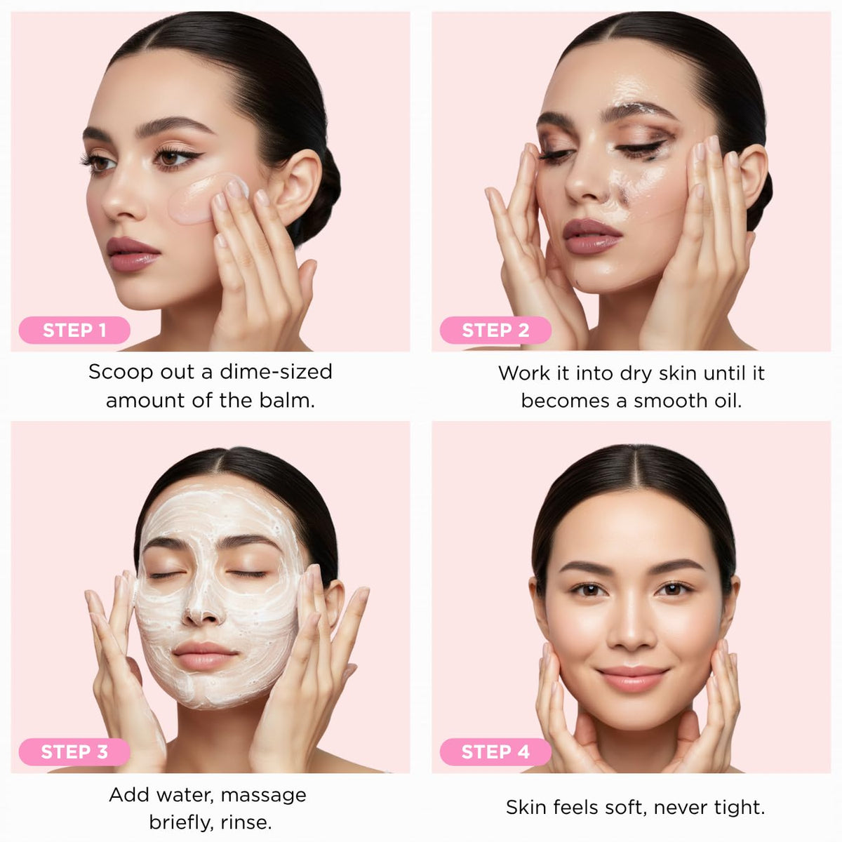 Epielle Melting Cleansing Balm Oil Cleanser - Tea Tree Oil Makeup Remover for Face, Gentle Deep Pore Cleanser, Waterproof Mascara Remover, Sensitive Skin Safe, 1.05oz