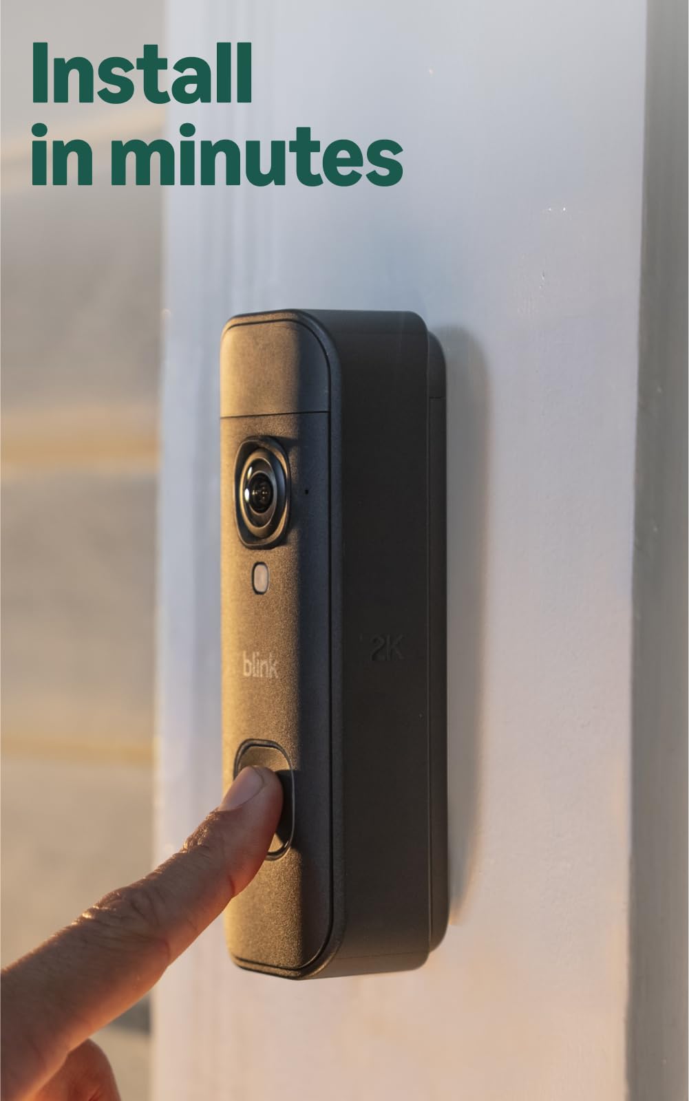 Blink Battery Doorbell 2K+ (newest model) and Blink Chime (newest model) — Wireless video doorbell, 2K resolution, in-home chime, enhanced audio. Required Sync Module not included – (Black)