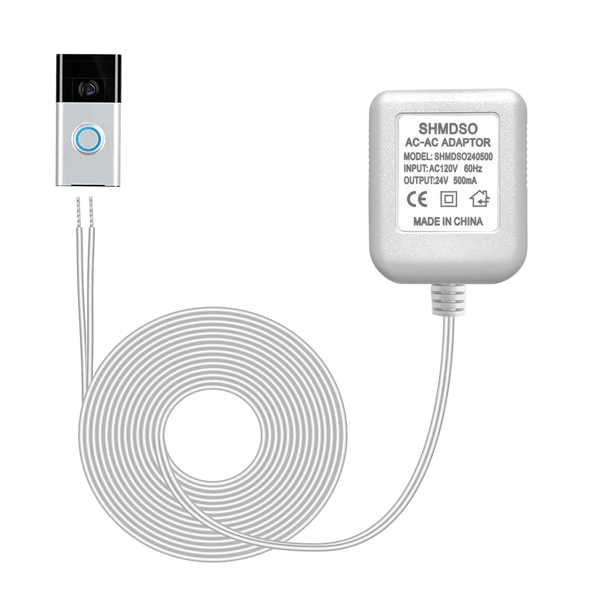 24V Doorbell Transformer， 24V500mA Video Doorbell Power Adapter