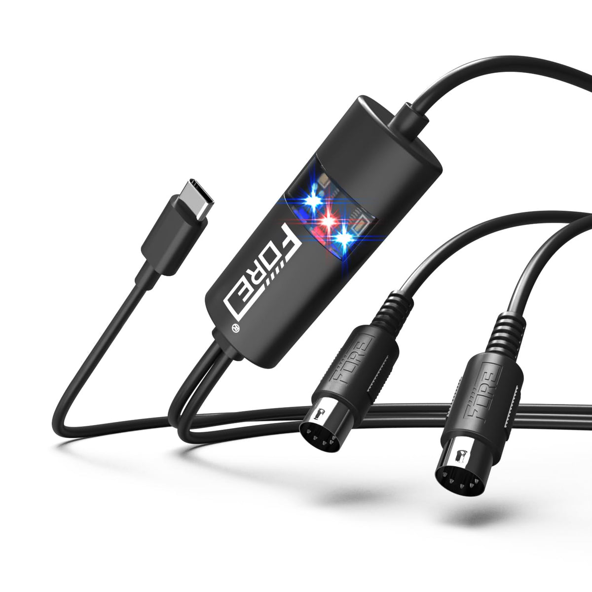 FORE MIDI USB Interface Type-C Work with MIDI Keyboard/MIDI Deivce