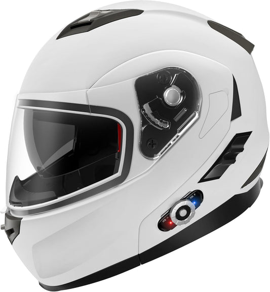Motorcycle Helmet Bluetooth 5.0 Integrated New EPS FreedConn BM2-S Modular Flip Up Dual Visor Motorbike Helmet DOT FMVSS-218 Approved MP3 FM for Adults Men Women