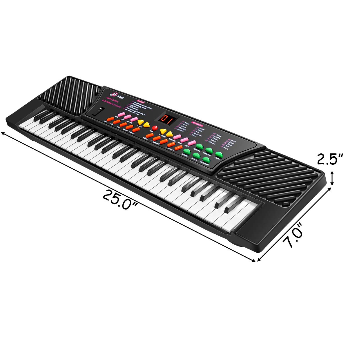 Tangkula 54-Key Kids Electronic Piano Keyboard, Black