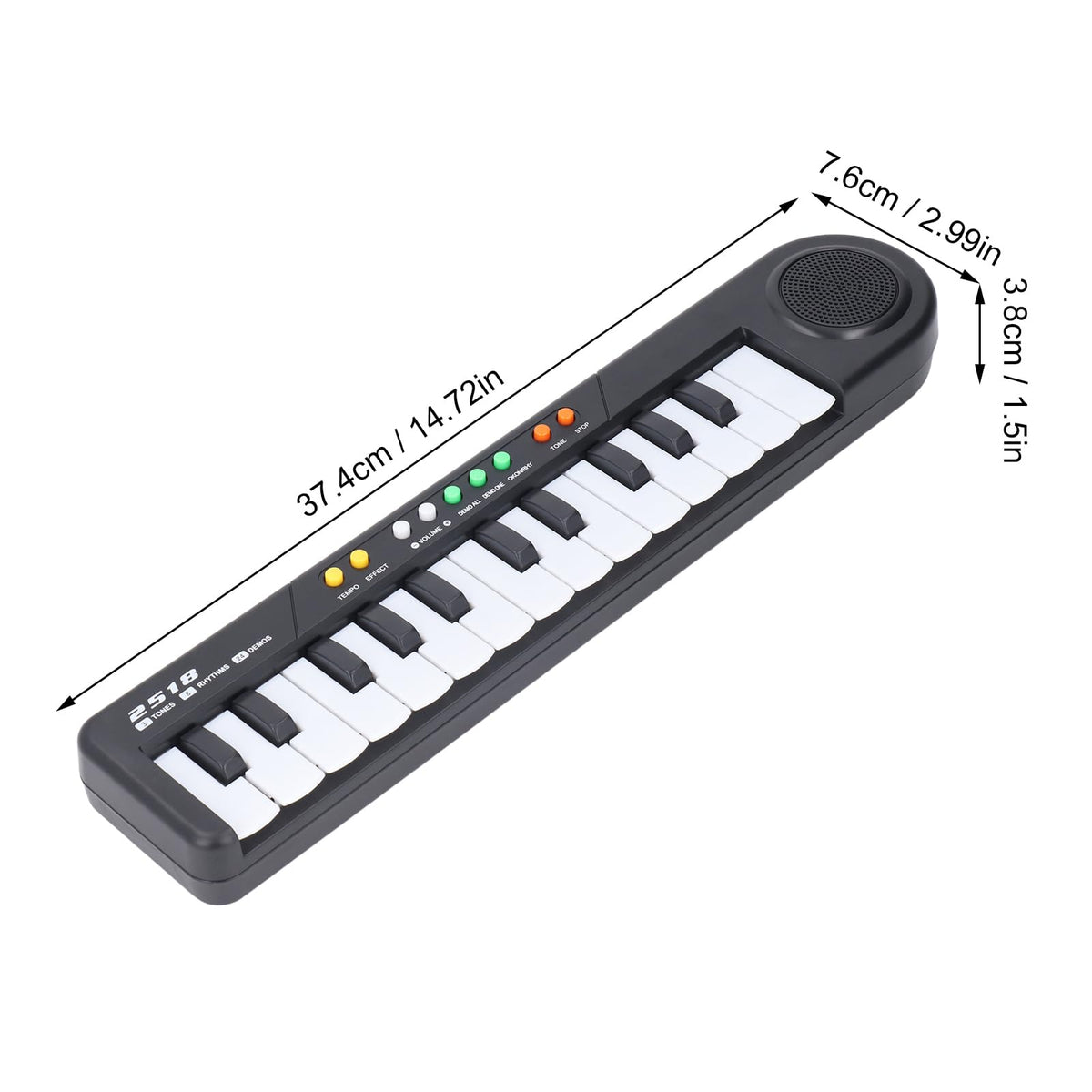 Digital Piano Keyboard with 25 Keys for Adjustable Tones, Rhythm Options, Sound Effects, User-friendly Music Toy, with 24 Demos Classic Songs, for Ages 3 and Up