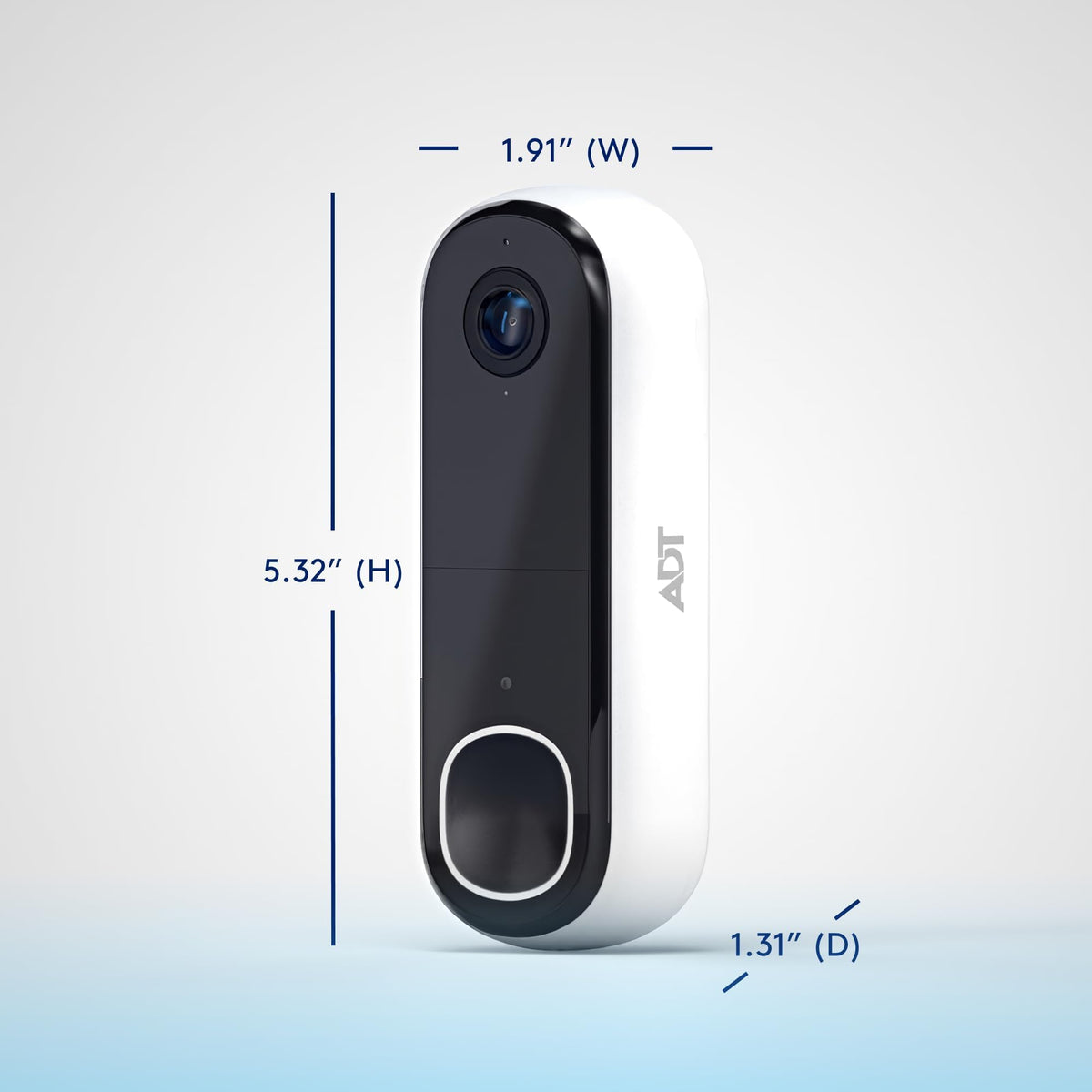 ADT Blu Video Doorbell Camera, 2K HDR, Wireless or Wired, Plan Required