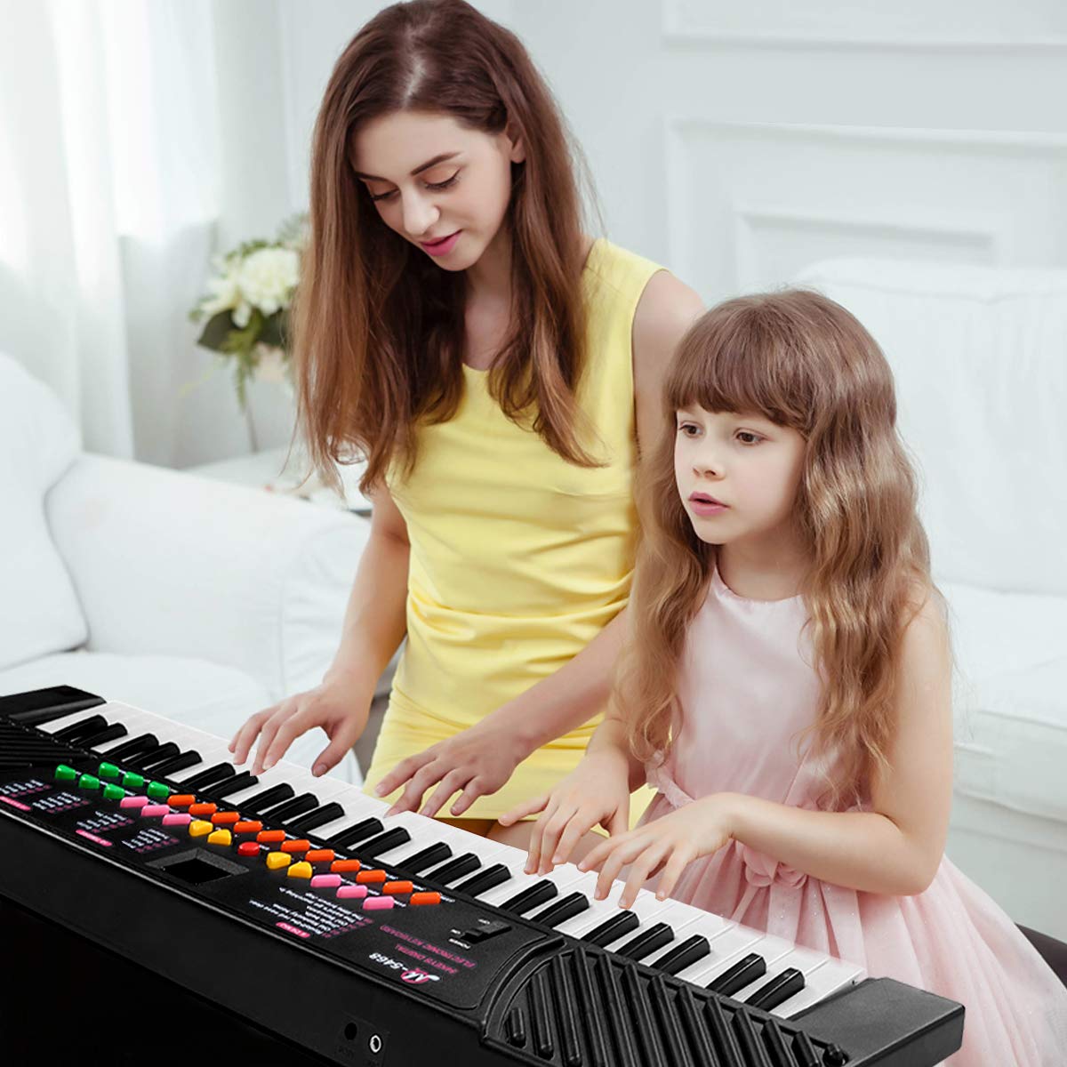 Tangkula 54-Key Kids Electronic Piano Keyboard, Black