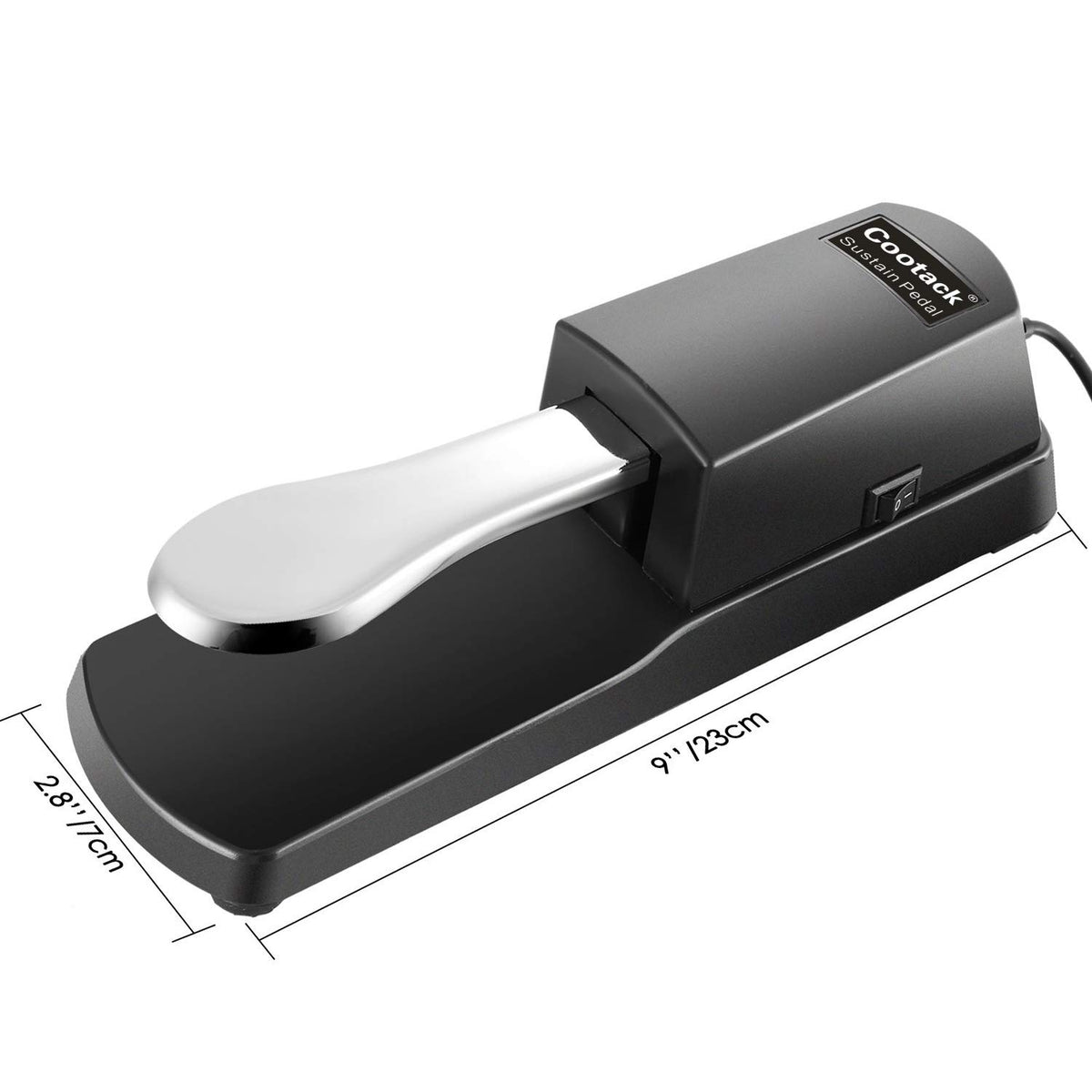 Cootack Universal Sustain Pedal Suitable for Yamaha Casio Roland Electronic Keyboards, Digital Piano & More Silver