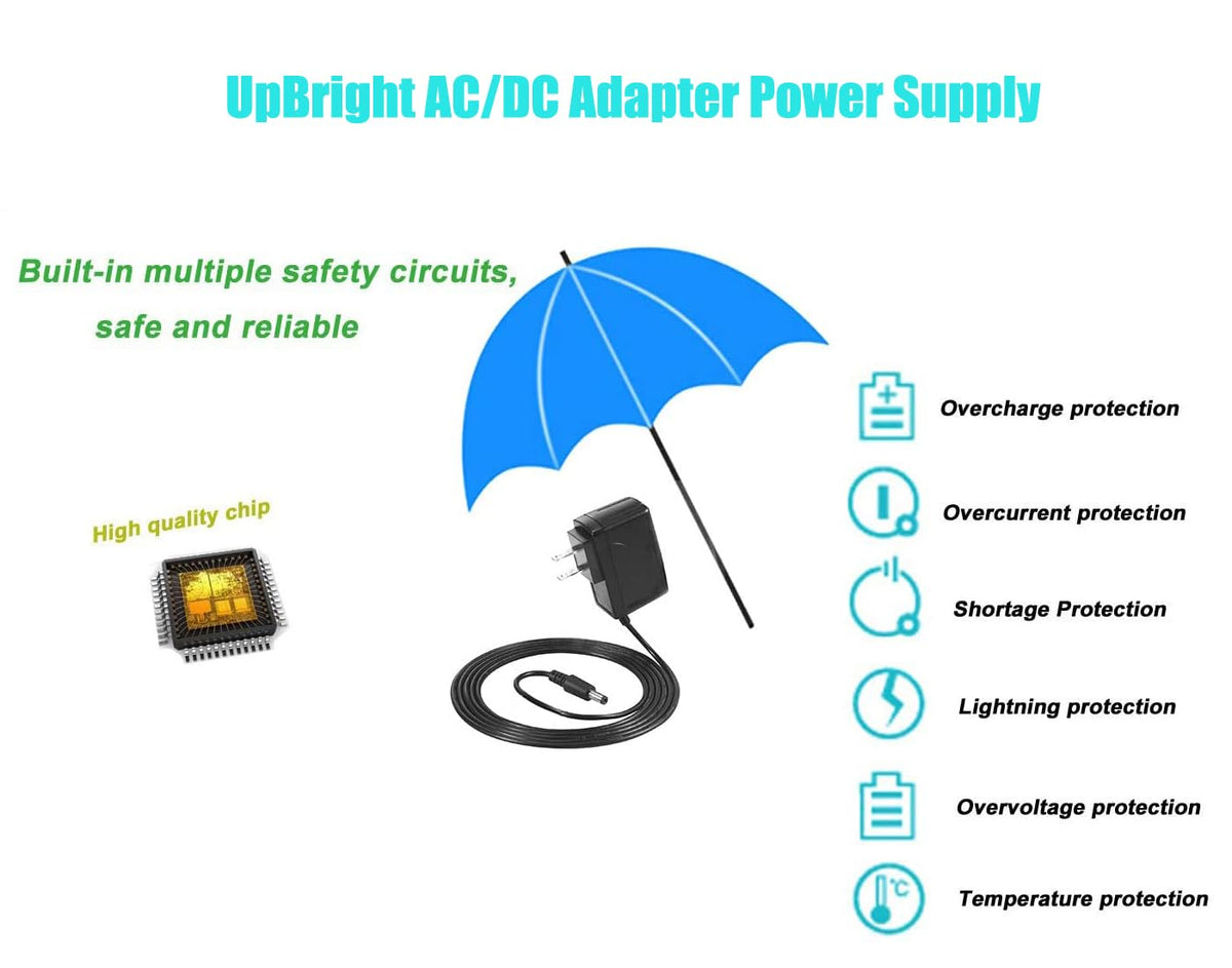 UpBright 12V AC/DC Adapter Compatible with Casio Privia PX-100 PX-110 PX-120 PX-200 PX-300 PX-310 PX-320 PX-500L WK-1200 WK-1250 WK-1300 WK-1350 CT640 CTK-5000 CPS85 Piano Keyboard AD-12MLA(U) FC2