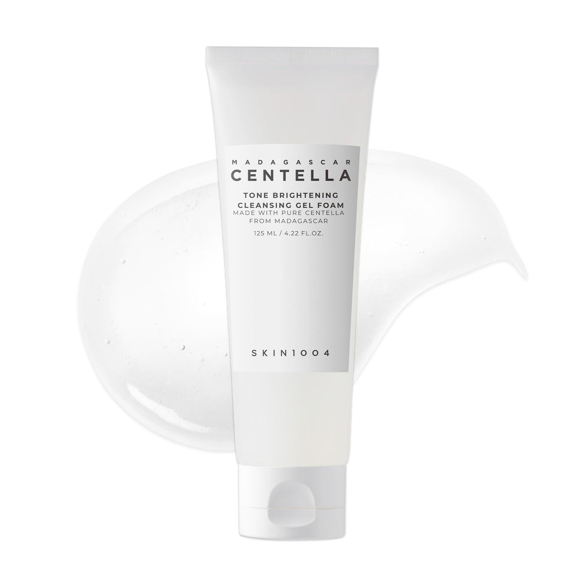 SKIN1004 Tone Balancing Cleansing Gel Foam, 125ml, Makeup Remover & Face Cleanser with Madagascar Centella Asiatica & MadeWhite, Korean Hydrating Gel Facial Cleanser, Korean Skincare