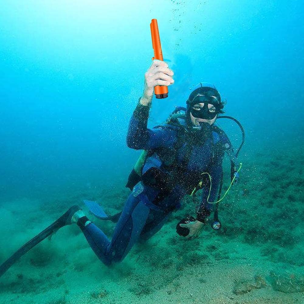 Fully Waterproof Pinpoint Metal Detector Pinpointer - 360° Search Pinpointing Finder Probe Treasure Hunting Tool Accessories for Adults and Kids (Three Mode) Hs08 Orange