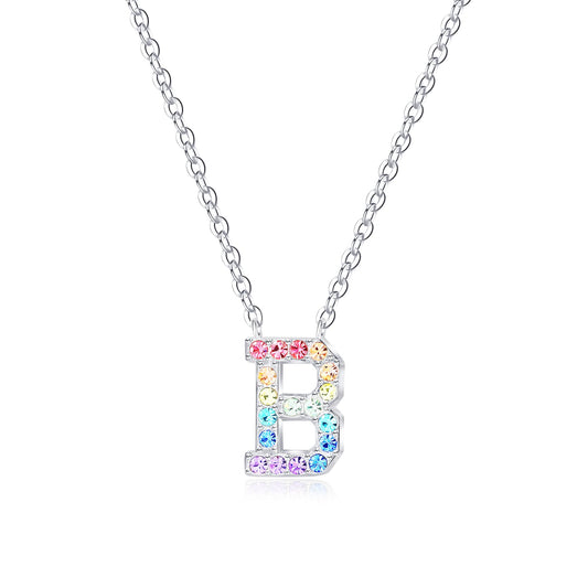 Dixbix Women Initial Letter Necklaces,Initial B Birthstone Necklace Jewelry Gifts for Women (B)