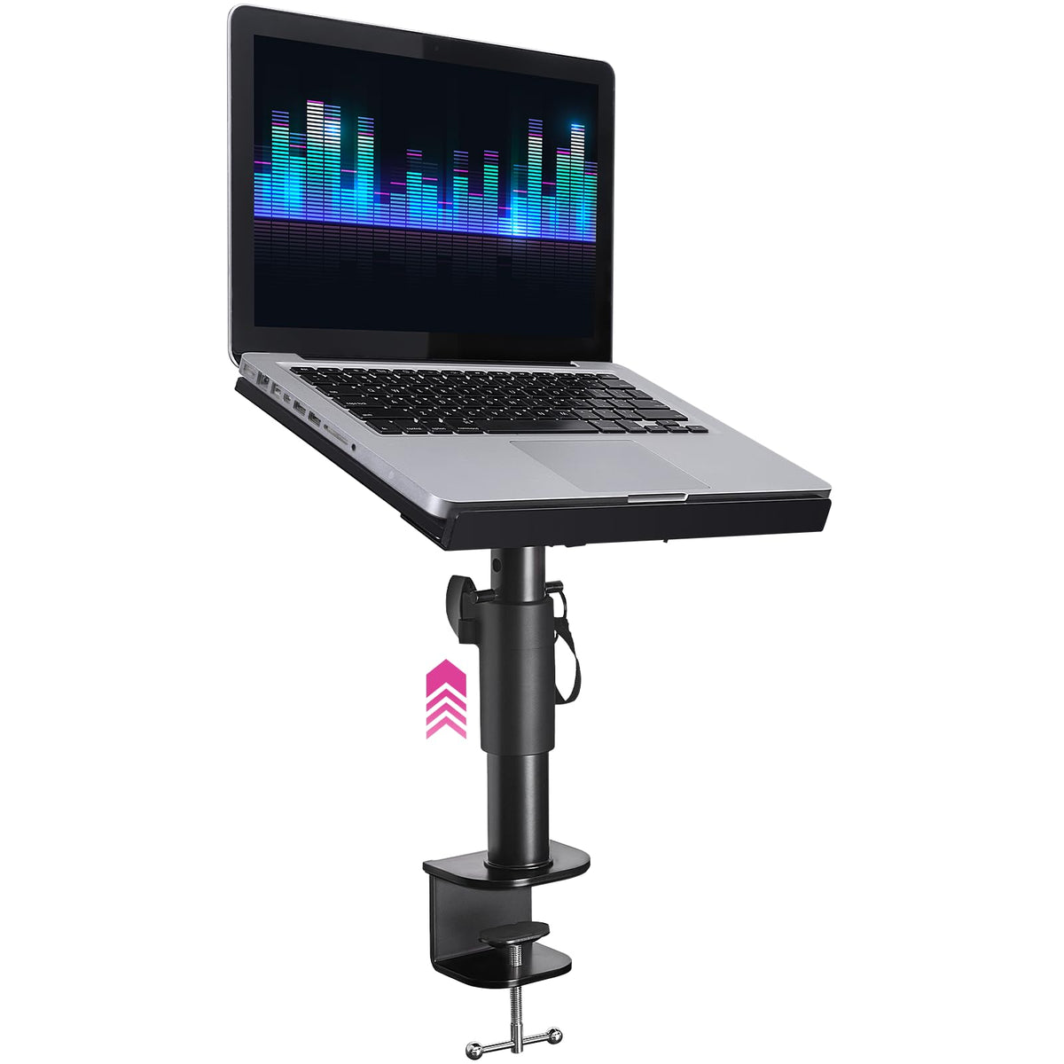 Liquid Stands Laptop Desk Mount for Piano, Keyboard & DJ Workstations - 9x12.5 Adjustable Laptop Arm Mount for Desk Holds Up to 65 LBS– Ergonomic & Adjustable Design