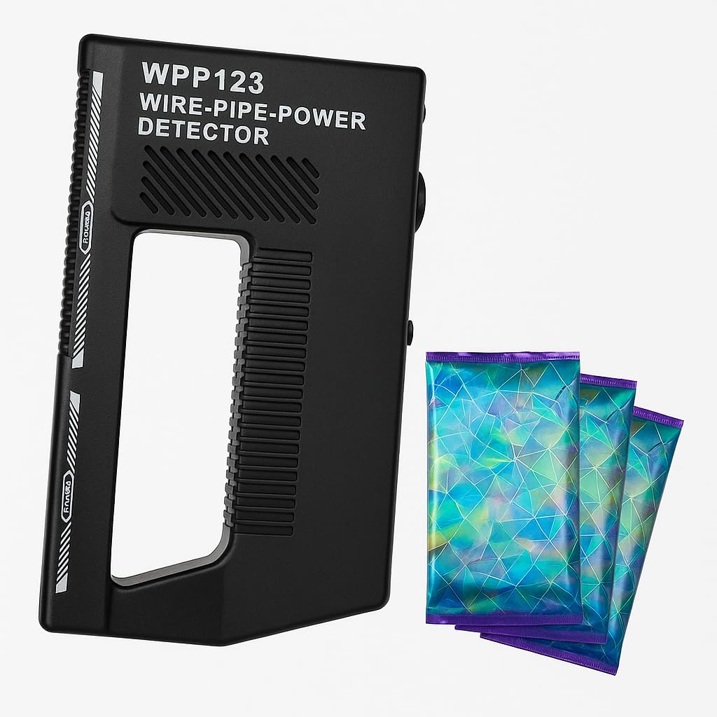 WPP123 Wire & Pipe Detector – Handheld Metal & Live AC Wire Scanner for Drywall with Sensitivity Control