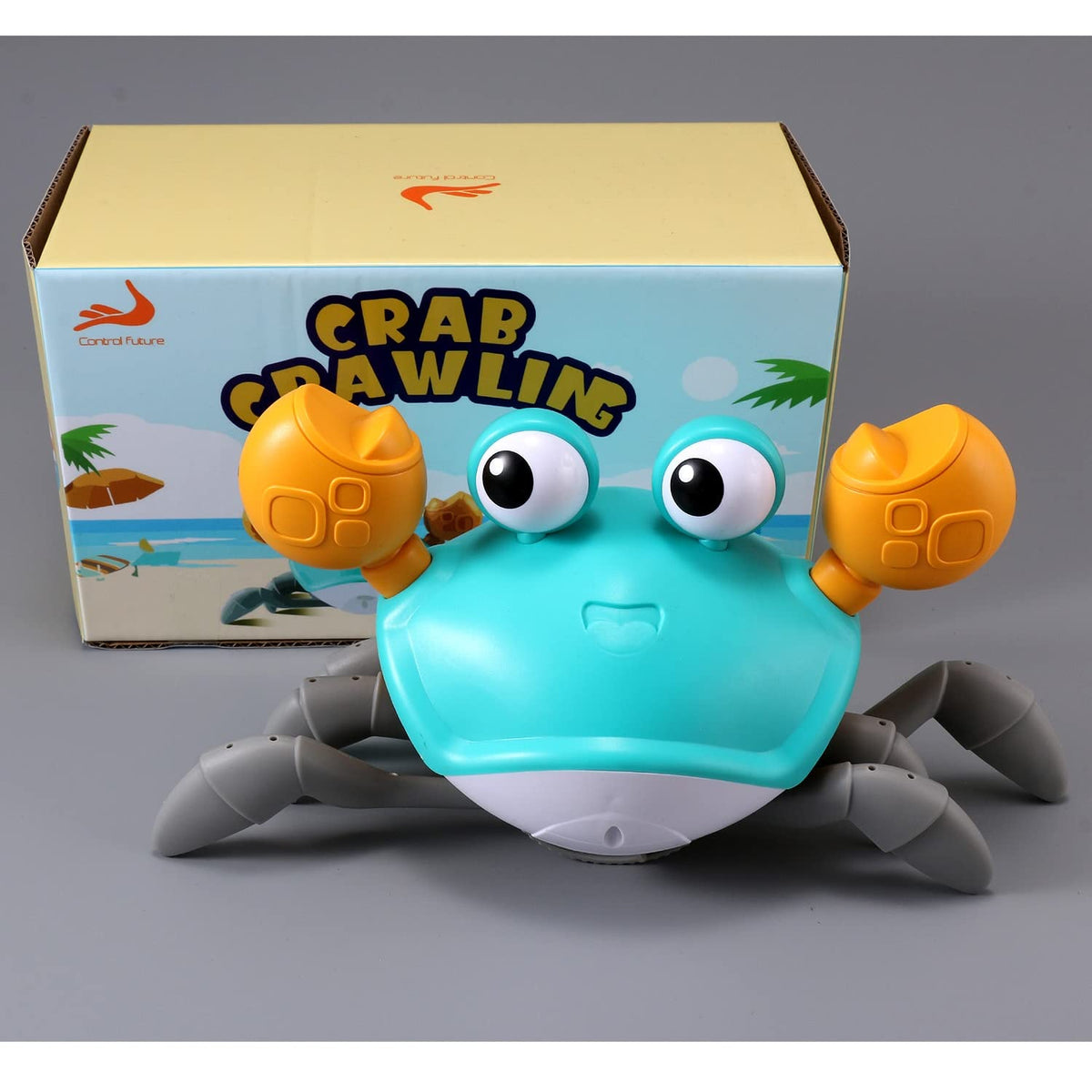 control future Crawling Crab Toy for Little Ones, Tummy Time Toy with Music and Lights, Interactive Moving Crab for Crawling, Walking and Early Development, Birthday Gift for Kids